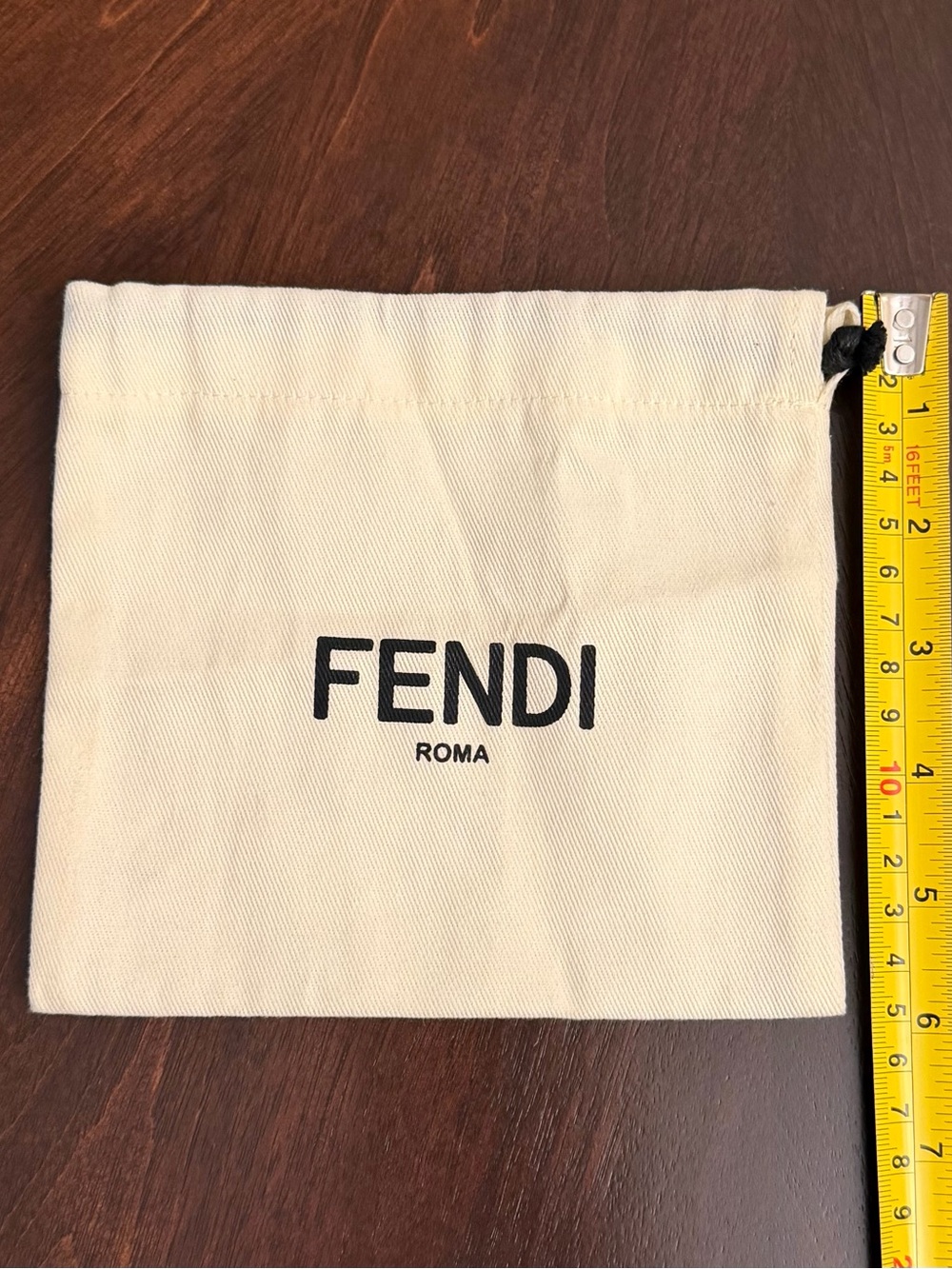 Fendi Roma Cream Drawstring Dust Bag 6x6.5